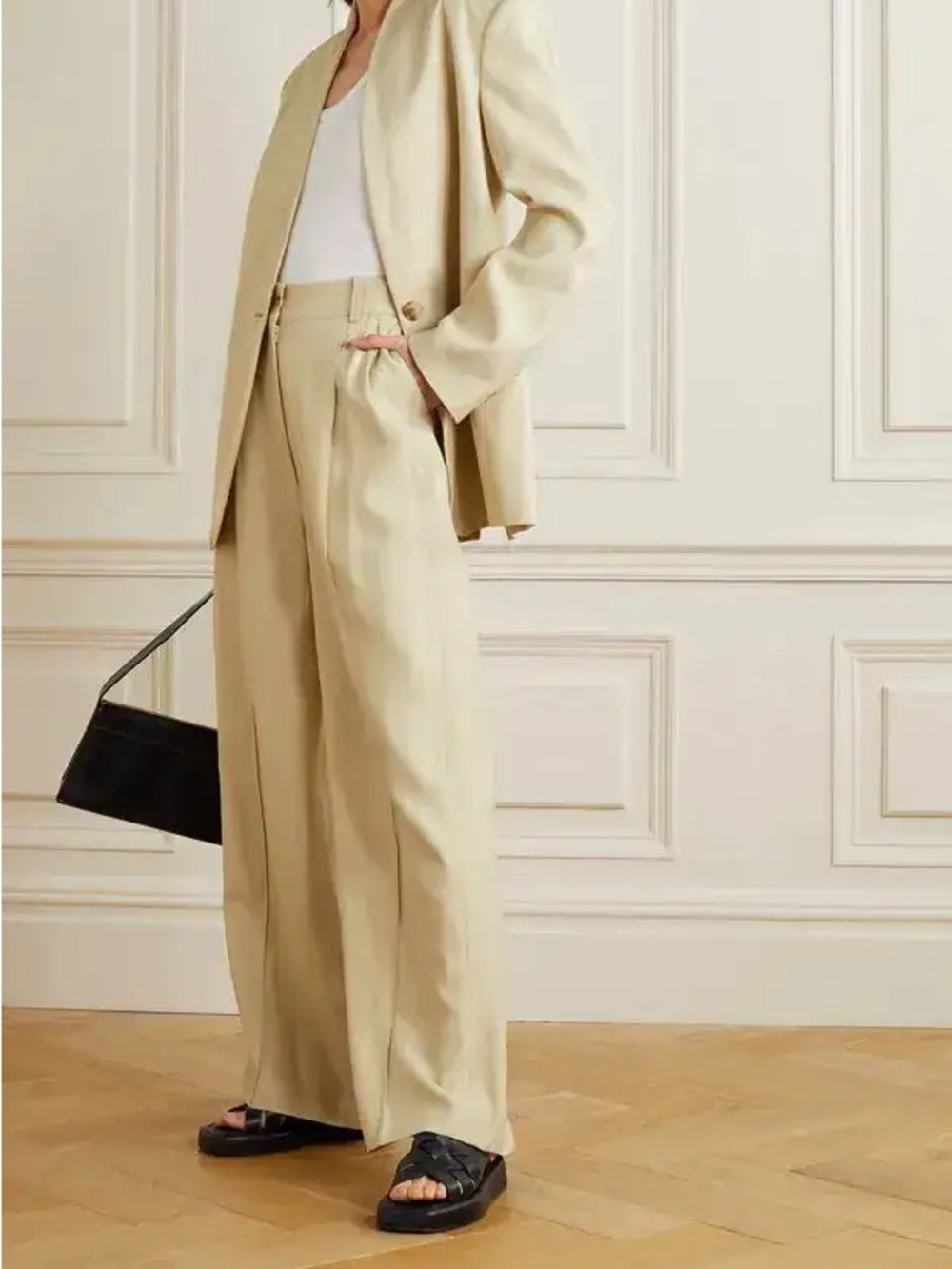 Loulou Studio Wide-Leg Tan Pants